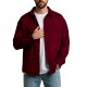 Burgundy Oversized Long-Sleeve Button-Down Shirt with Chest Pocket